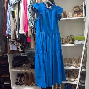 ANTONIO MELANI Blue Flutter Sleeve Sundress
